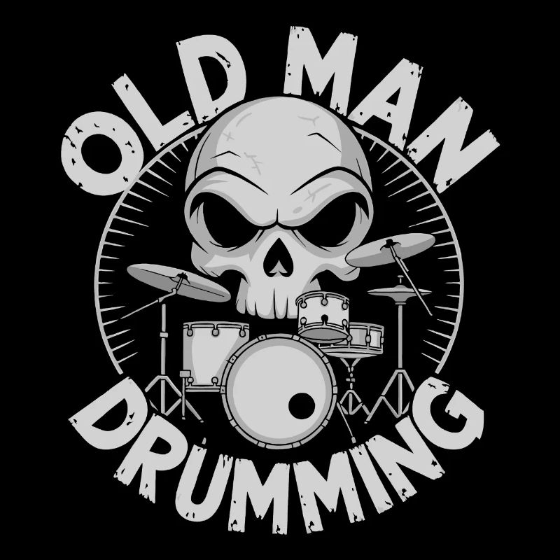 Old Man Drumming Grandpa plays drums