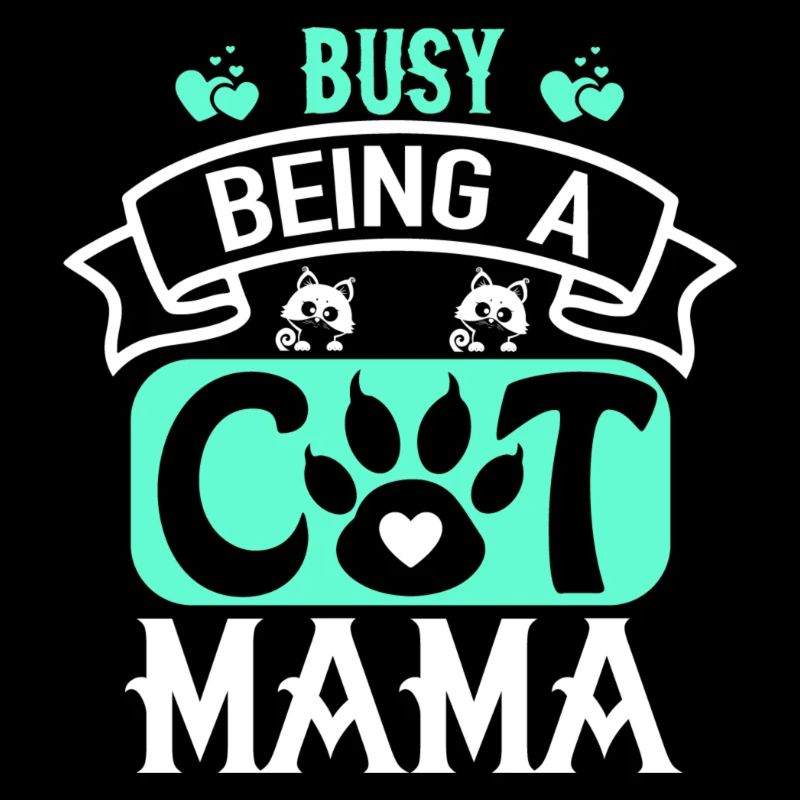 Beschäftigt damit, eine Katzenmutter zu sein.