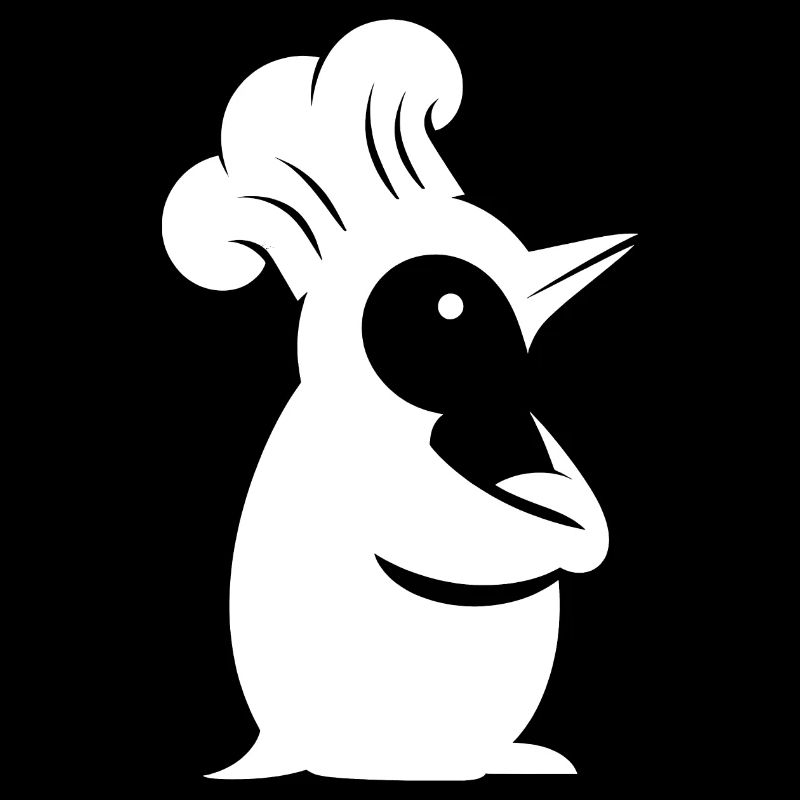 Penguin Chef Silhouette Minimalist Design
