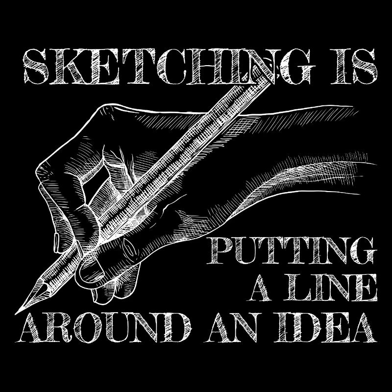 Funny Art Painter A Line Around An Idea Drawing