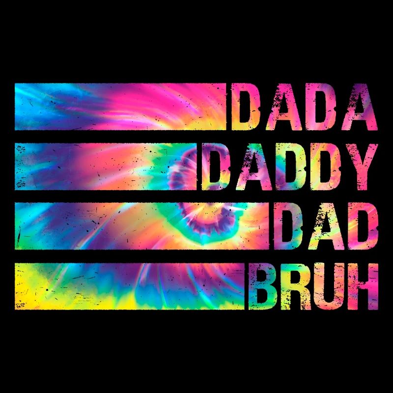 Dada Papa Papa Bruh Distressed Tie Dye Männer Ehefrau