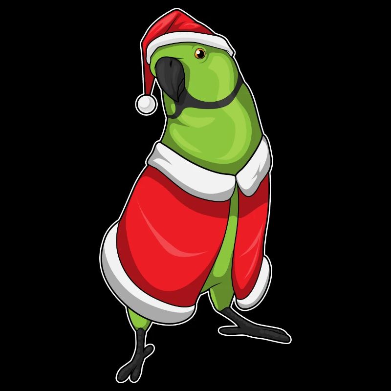Chapeau de père Noël perroquet