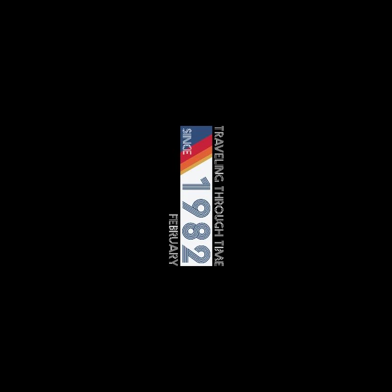Conception drôle d'anniversaire de voyage dans le temps février 1982