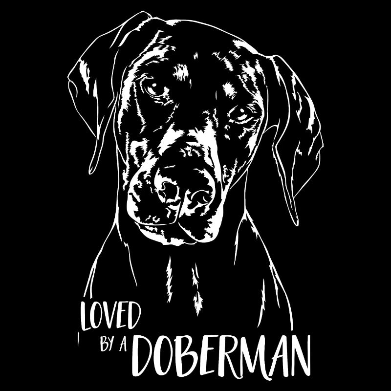 Loved by a Doberman Hundespruch Dobermann Wilsigns