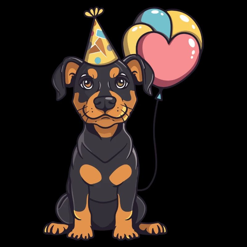 Doberman chien anniversaire bébé