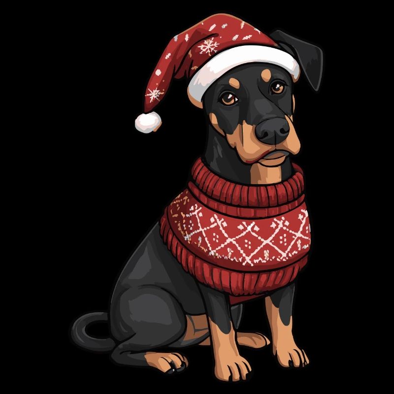Bande dessinée de Noël Doberman Dog