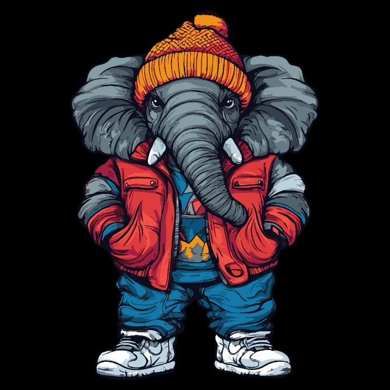 Éléphant Drôle Hiver