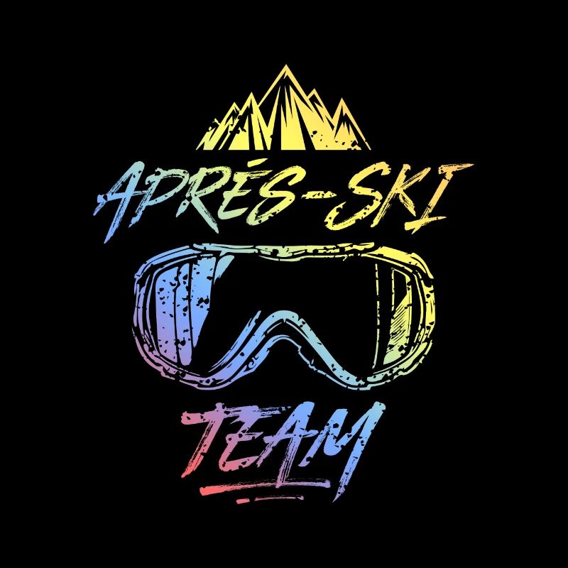 Fête de l’équipe d’après-ski en disant coloré