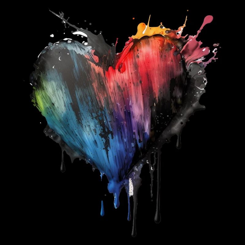 Heart Color Drop Abstrait