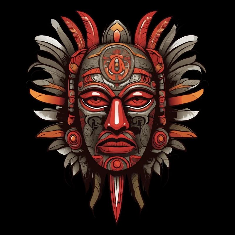 Masque aztèque inca astucieusement coloré