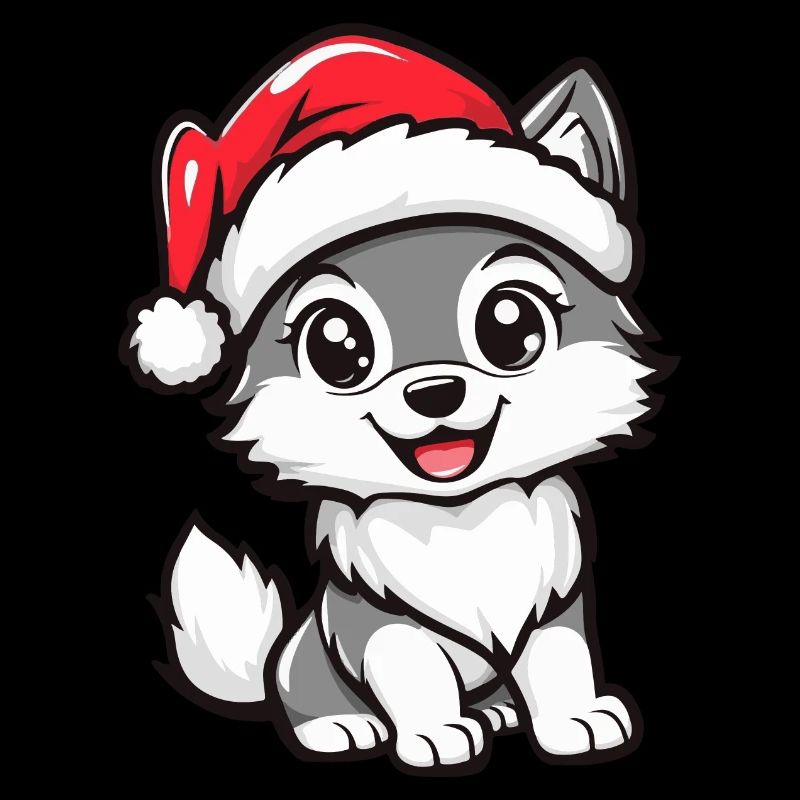 Wolf Weihnachten Niedlich