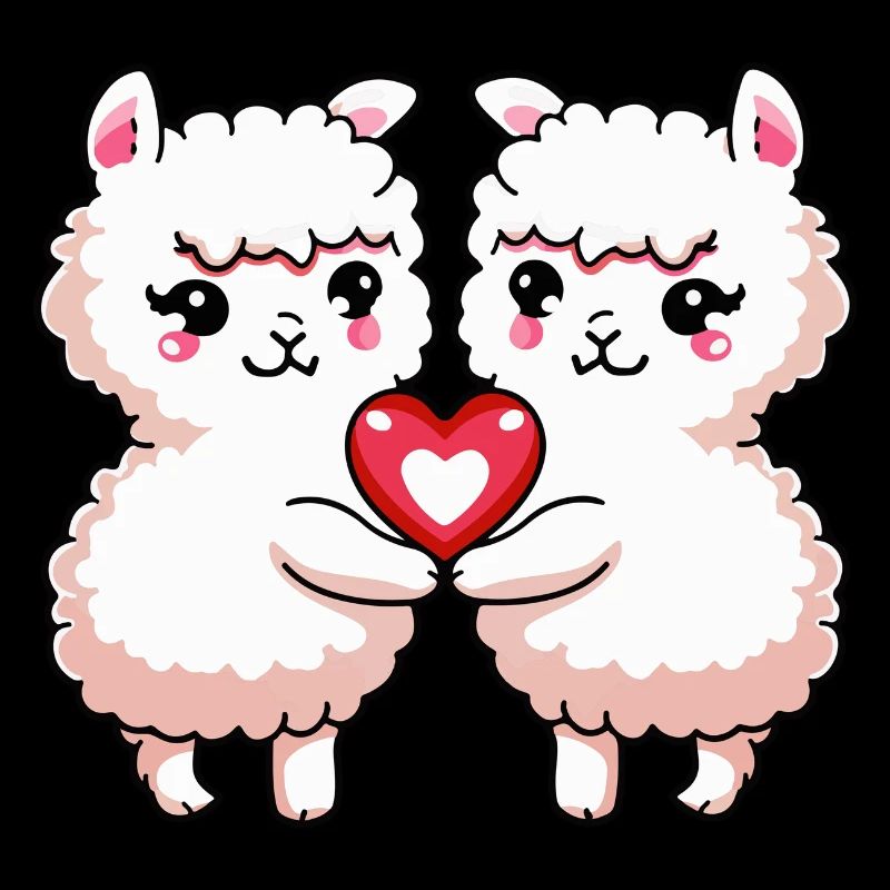 Alpaka Llama Paar Valentinstag