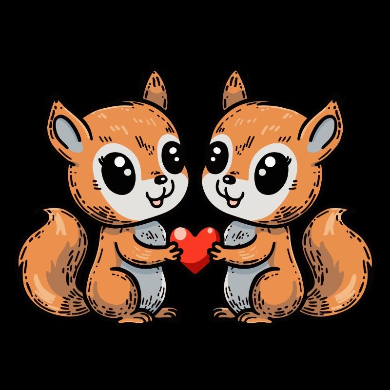 Couple d’écureuils Saint-Valentin