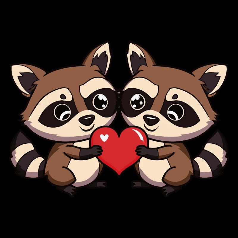 Waschbär Paar Valentinstag