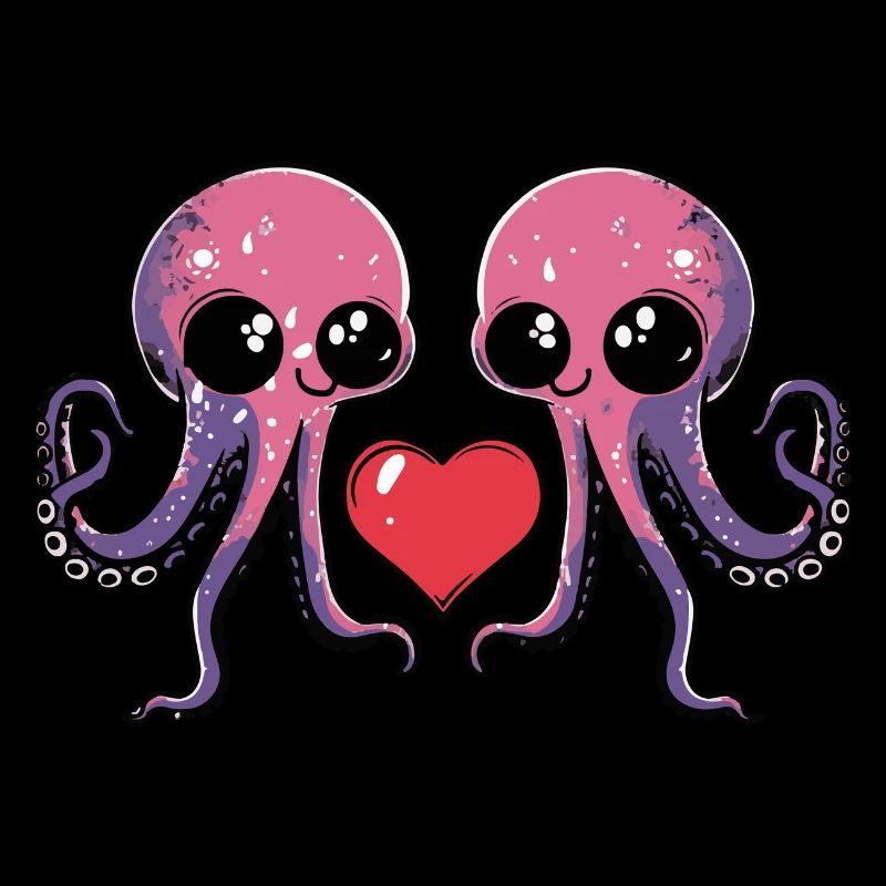 Octopus Couple Valentine's Day
