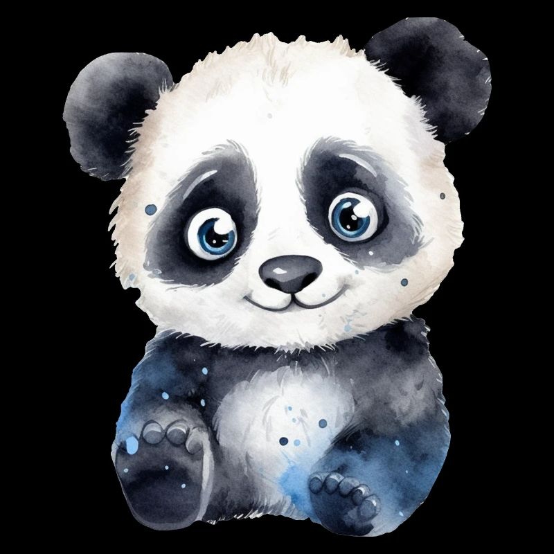 Panda Watercolor Drawing