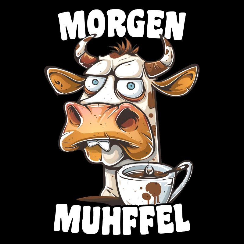 Morning Muhffel Morning Grouch Funny Coffee Cow