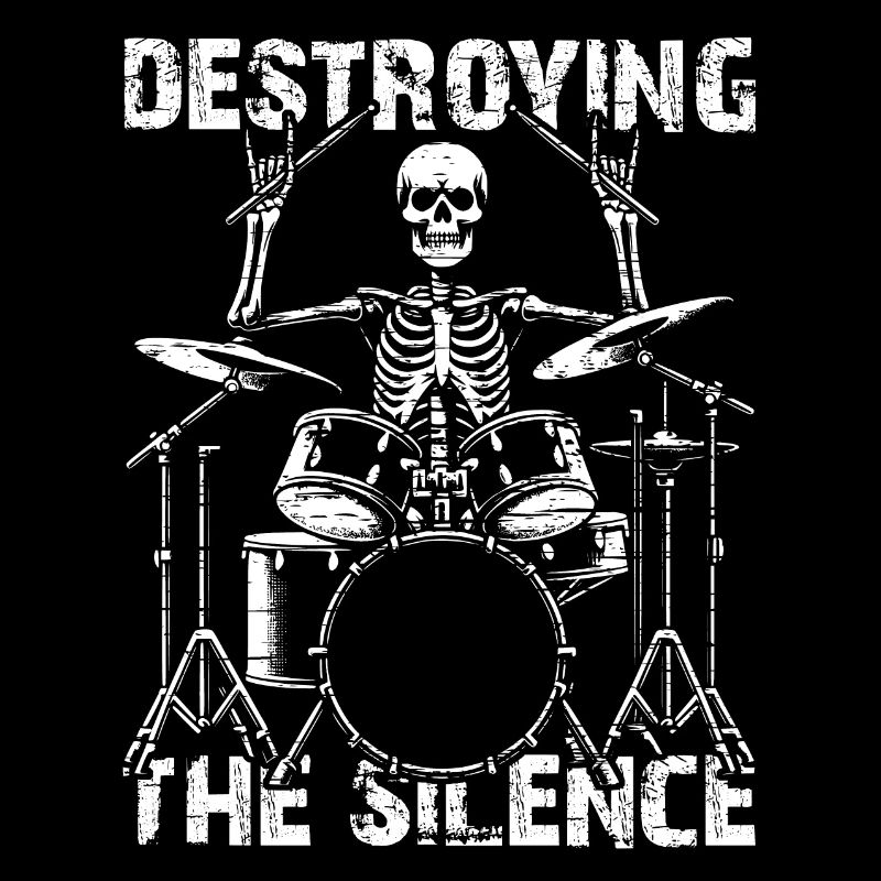 Drummer Skull Skelett am Drumset