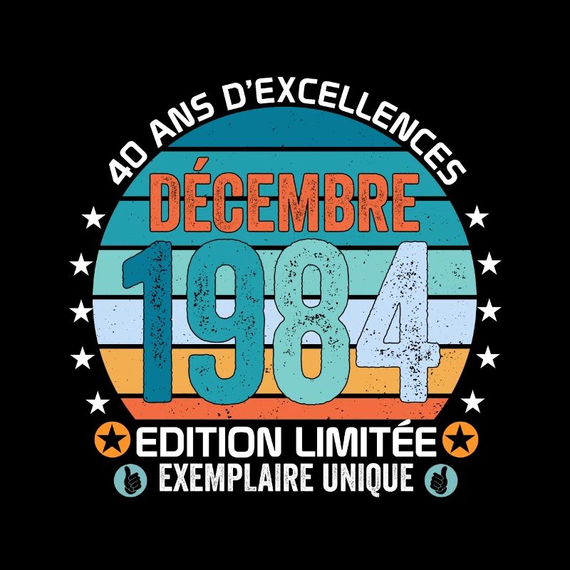 40e anniversaire Décembre 1984 idée Cadeau 40 ans