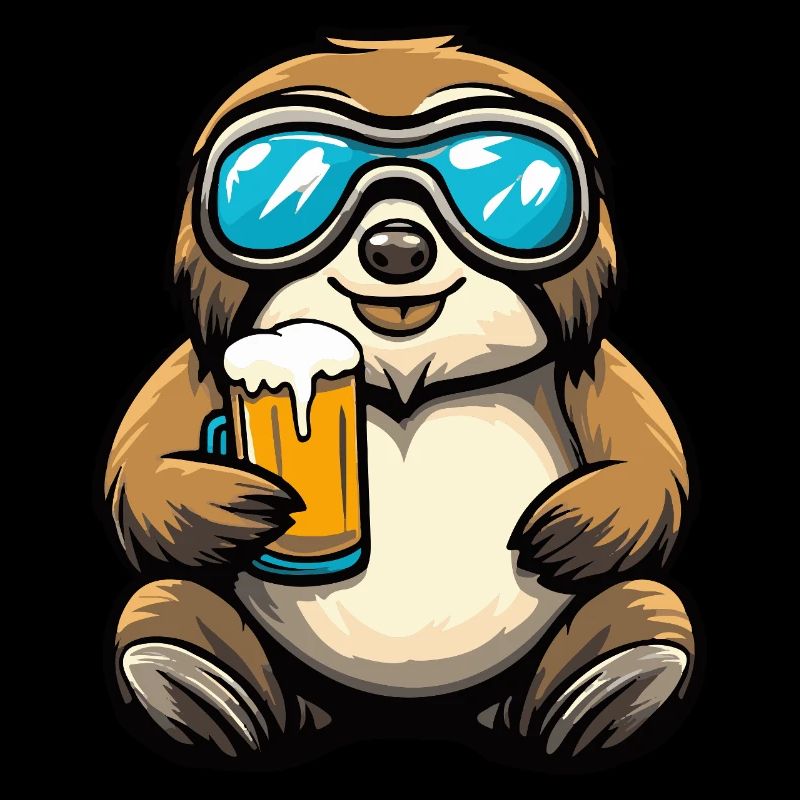 Faultier Apres Ski Bier Comic