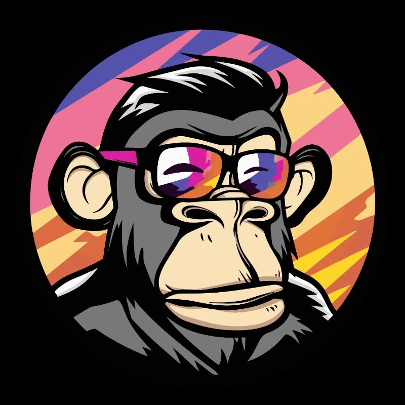 Affe Comic Cool Sommer