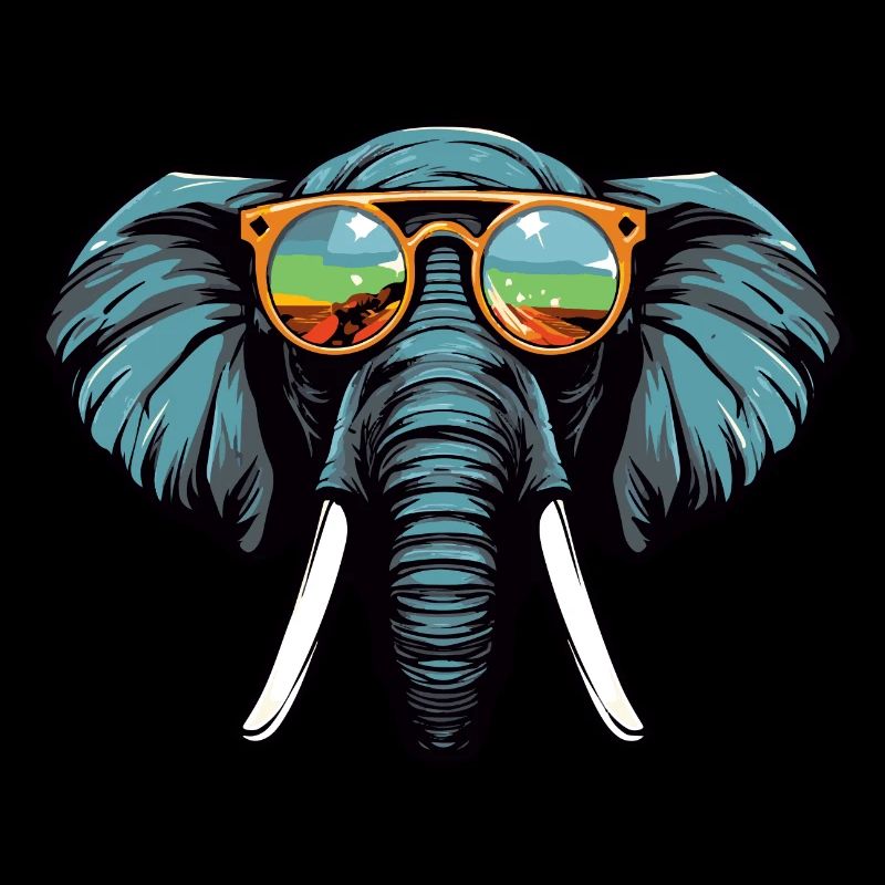 Elefant Kopf Porträt Cool