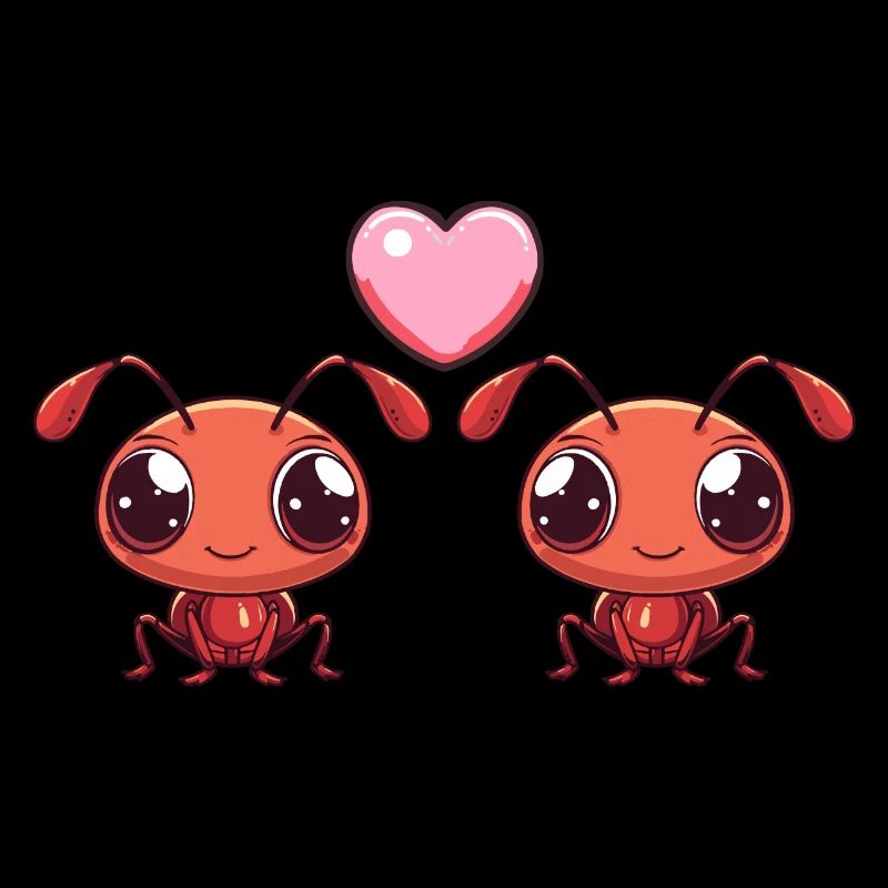 Couple de fourmis Amour La Saint-Valentin
