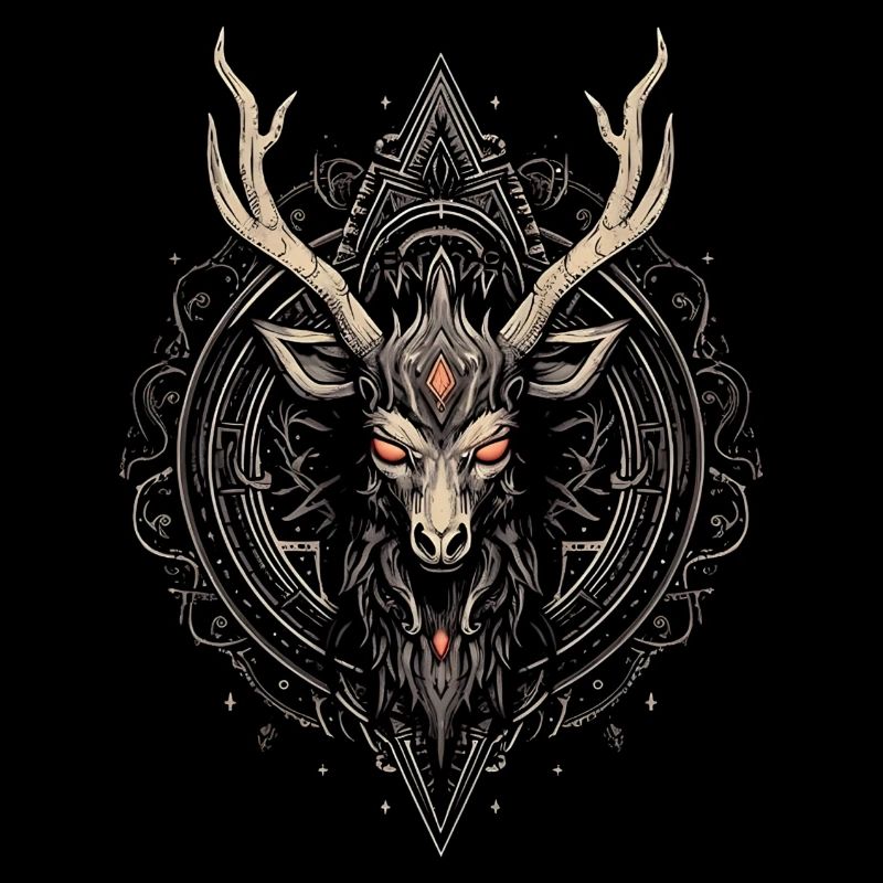 Hirsch Dämon, Schädel, Horror, Halloween