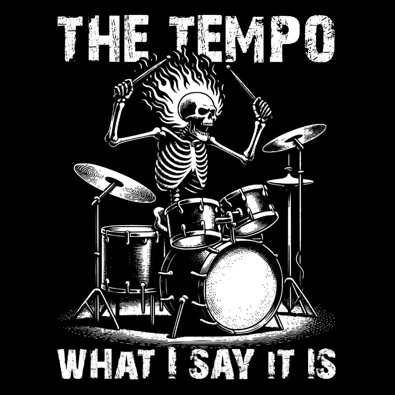 Drummer Skull Skelett am Drumset