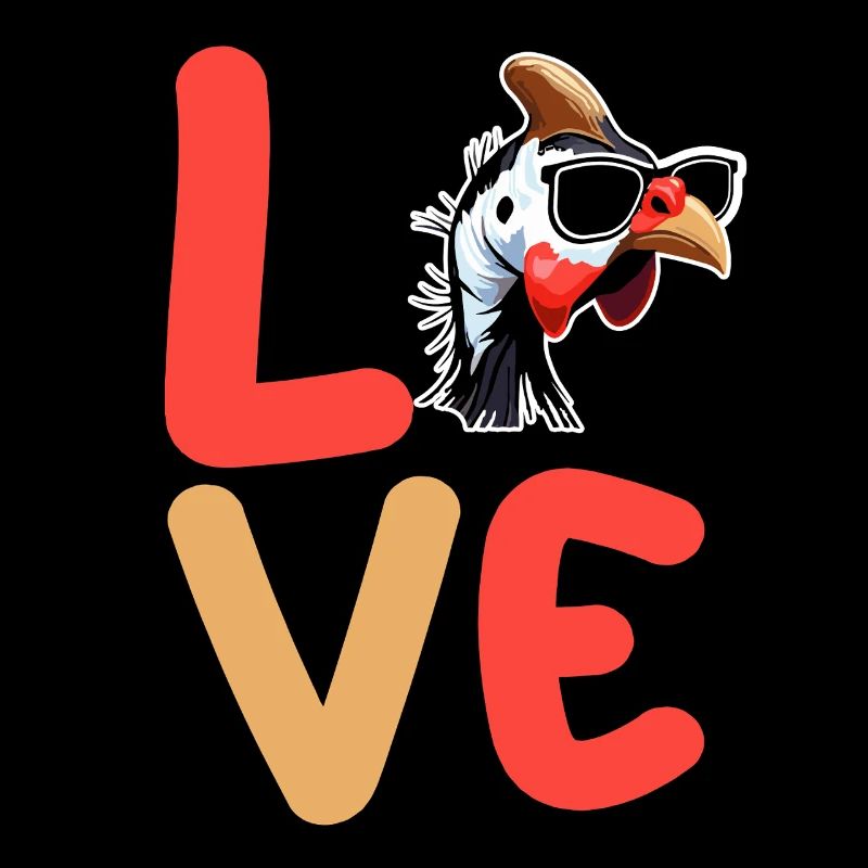 Hühner Hahn Perlhuhn