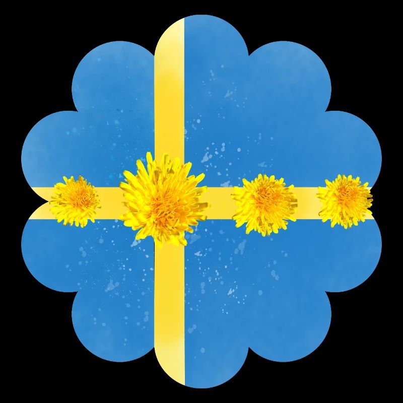 Suède Pissenlit Fleurs Suède Drapeau