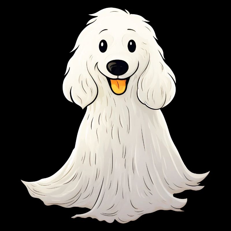 Chien fantôme mignon seulement pour Halloween
