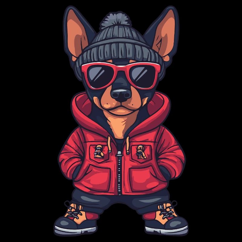 Dobermann Hund Cool Comic