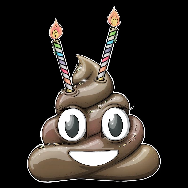 Häufen Sie Kacke mit zwei Kerzen ab