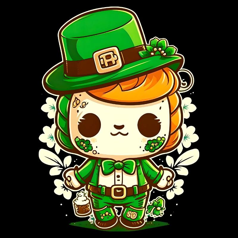 Kawaii Sugar Skull Leprechaun St Patricks Day