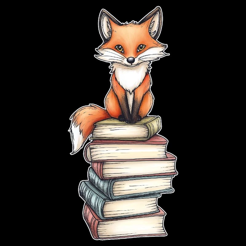 Fuchs auf Bücherstapel