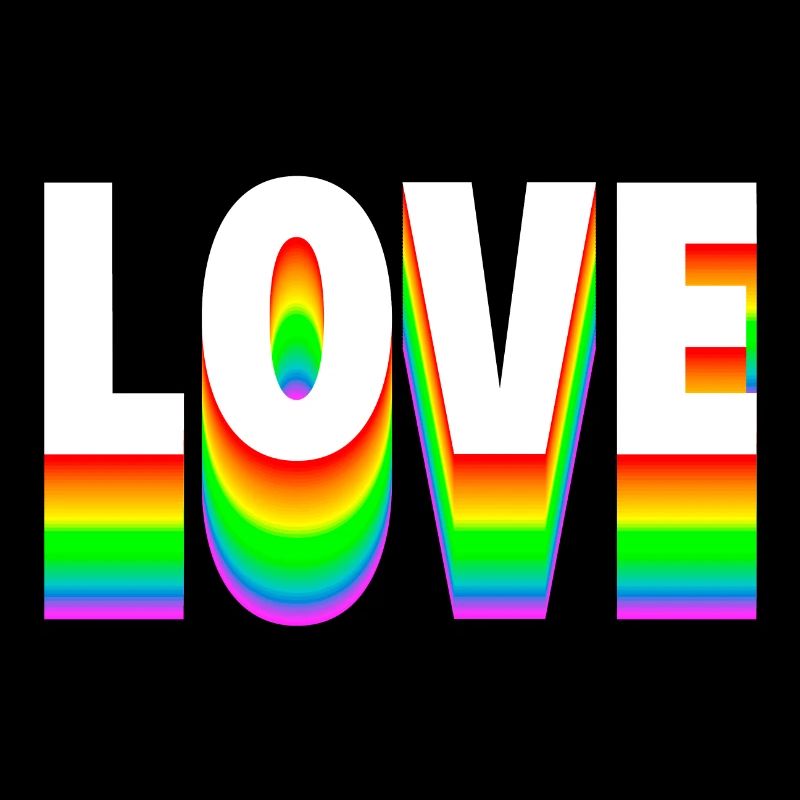 Love Text Arc-en-ciel
