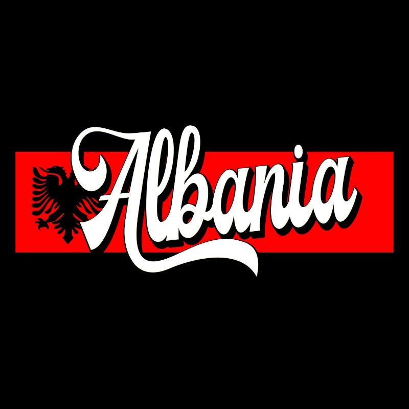 Albanien Flagge Retro Design