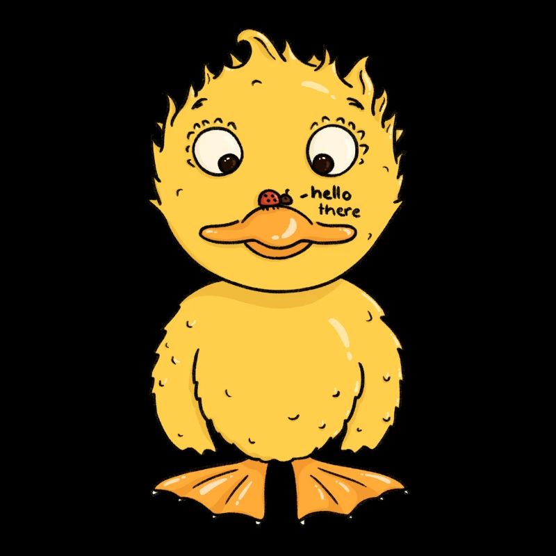 little duck befriends a ladybug