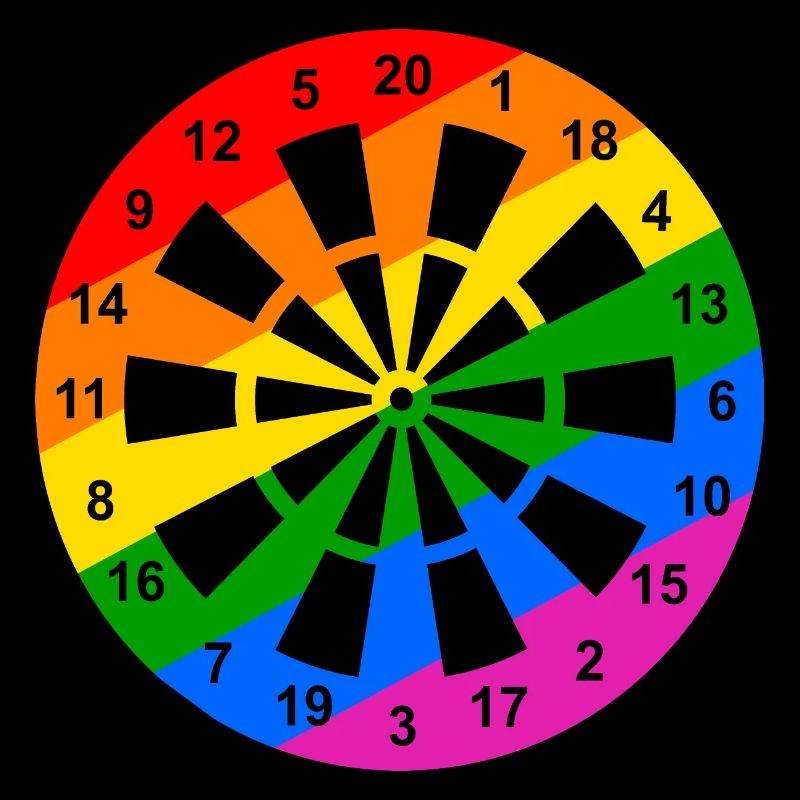 Jeu de fléchettes arc-en-ciel