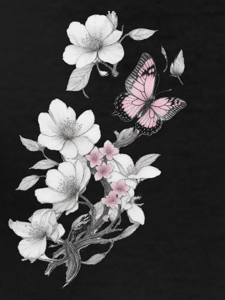 Butterfly with flower