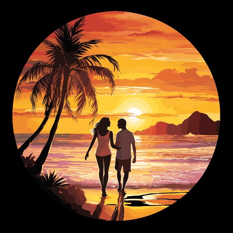 Couple romantique de plage