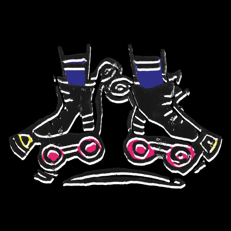 Rollerskates Crabwalk Rollschuhe Bunt Linolschnitt