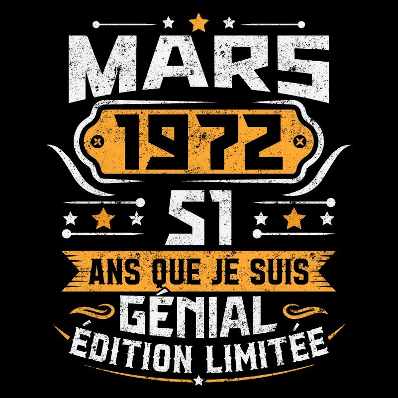Rétro Cadeau D'anniversaire 51 Ans Mars 1972