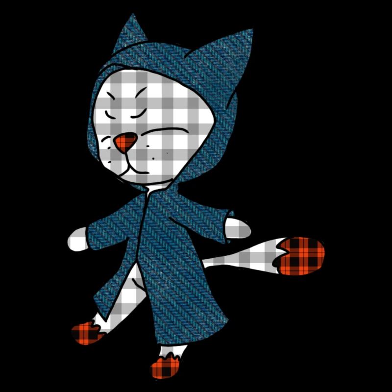 Un chat en imperméable