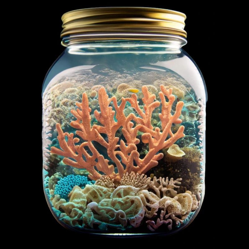 Coraux dans un bocal
