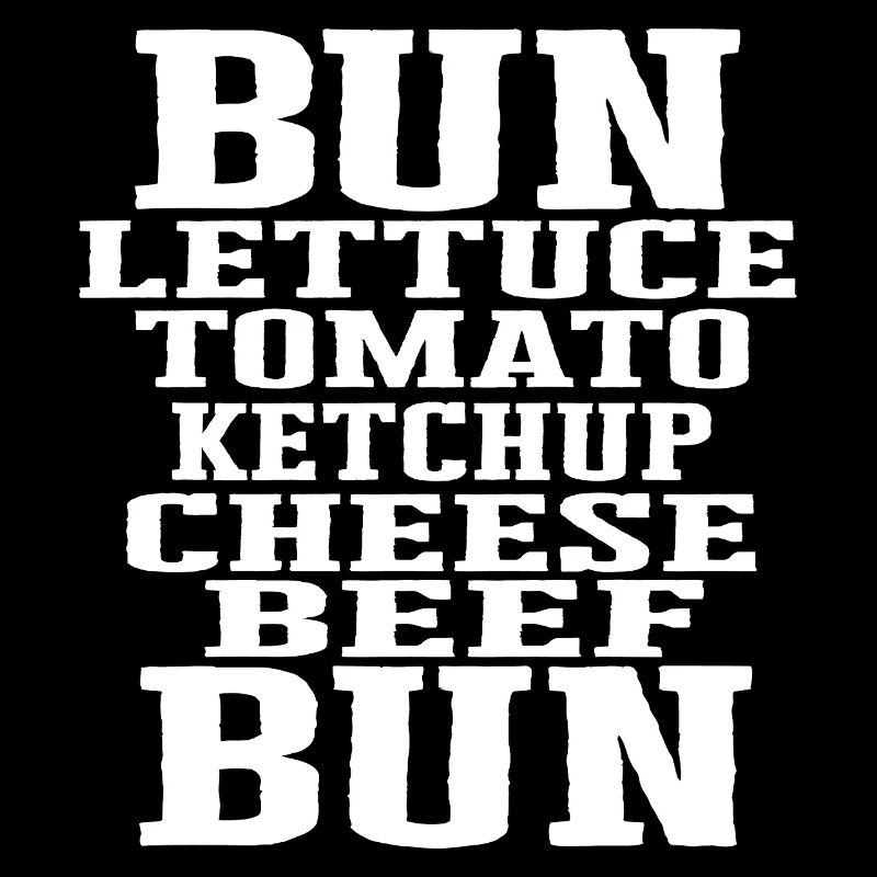 Burger Ingredients Typography Cheeseburger Construction