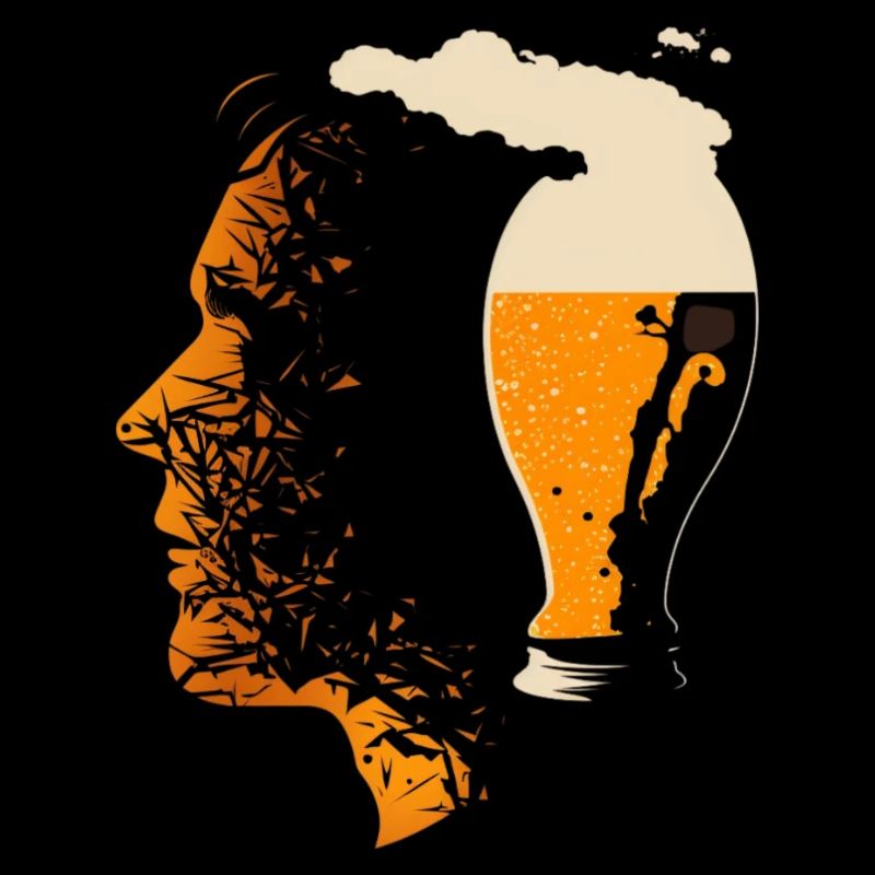 Craft Bier Glas im Kopf