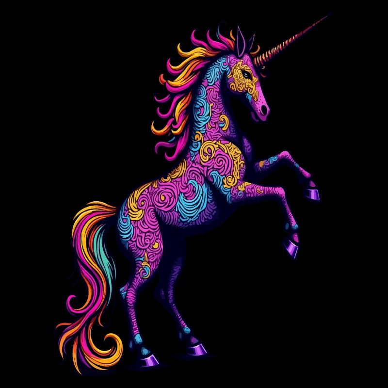 Neon Pattern Unicorn – Colorful Fantasy Magic