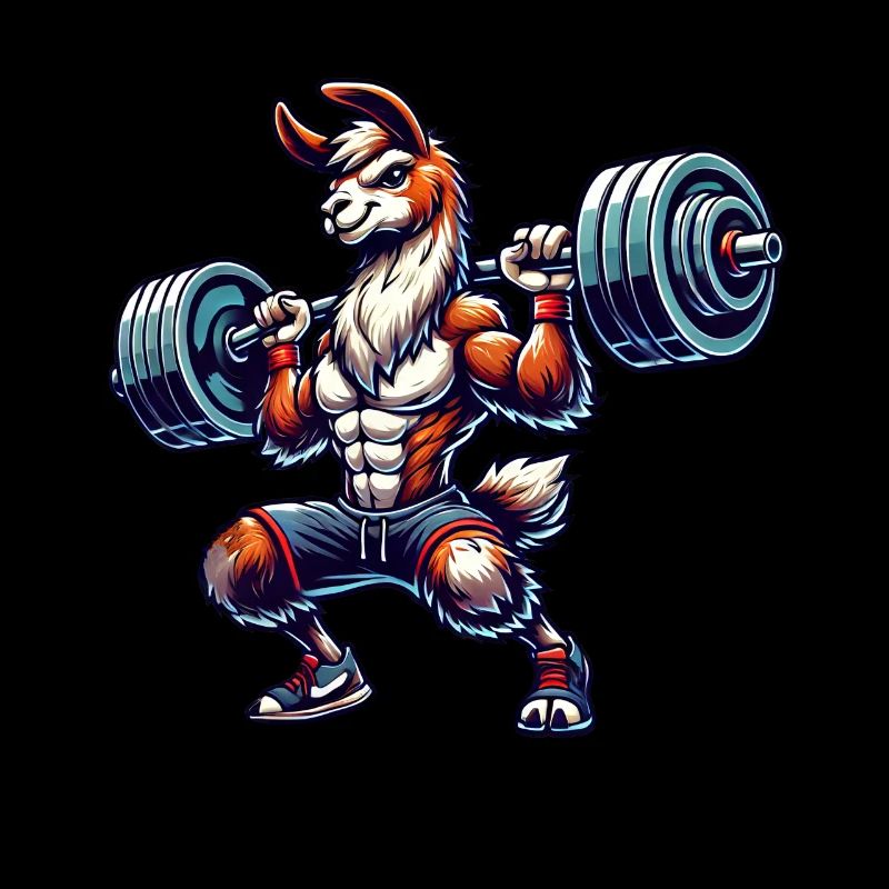 Llama Alpaca Dumbbell Weightlifting Workout Training
